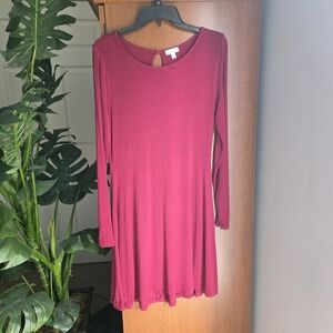 Charming Charlie Long Sleeve Dress - Deep Pink
